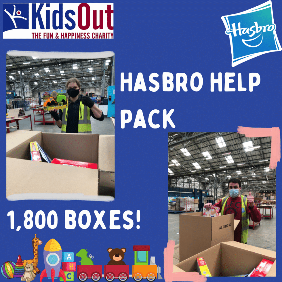 Hasbro help pack 1,800 toy boxes! | KidsOut