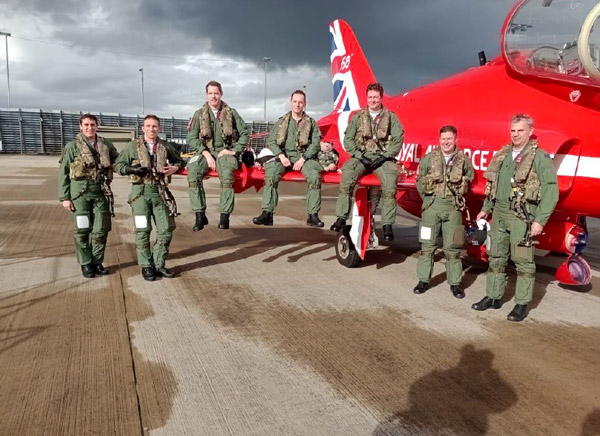 AB Bear with the RAF’s Aerobatic Team, the Red Arrows